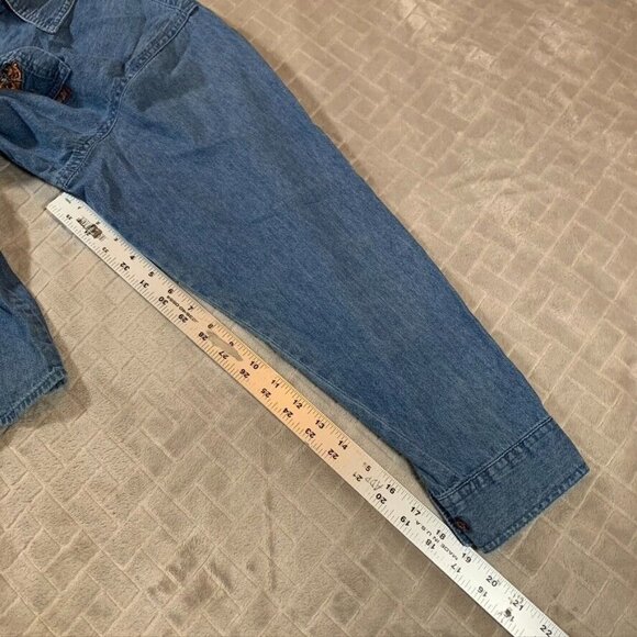 Scooby Doo Women 22 Denim Shirt Shacket Casual Button Up 100% Cotton Long Sleeve - Picture 6 of 12